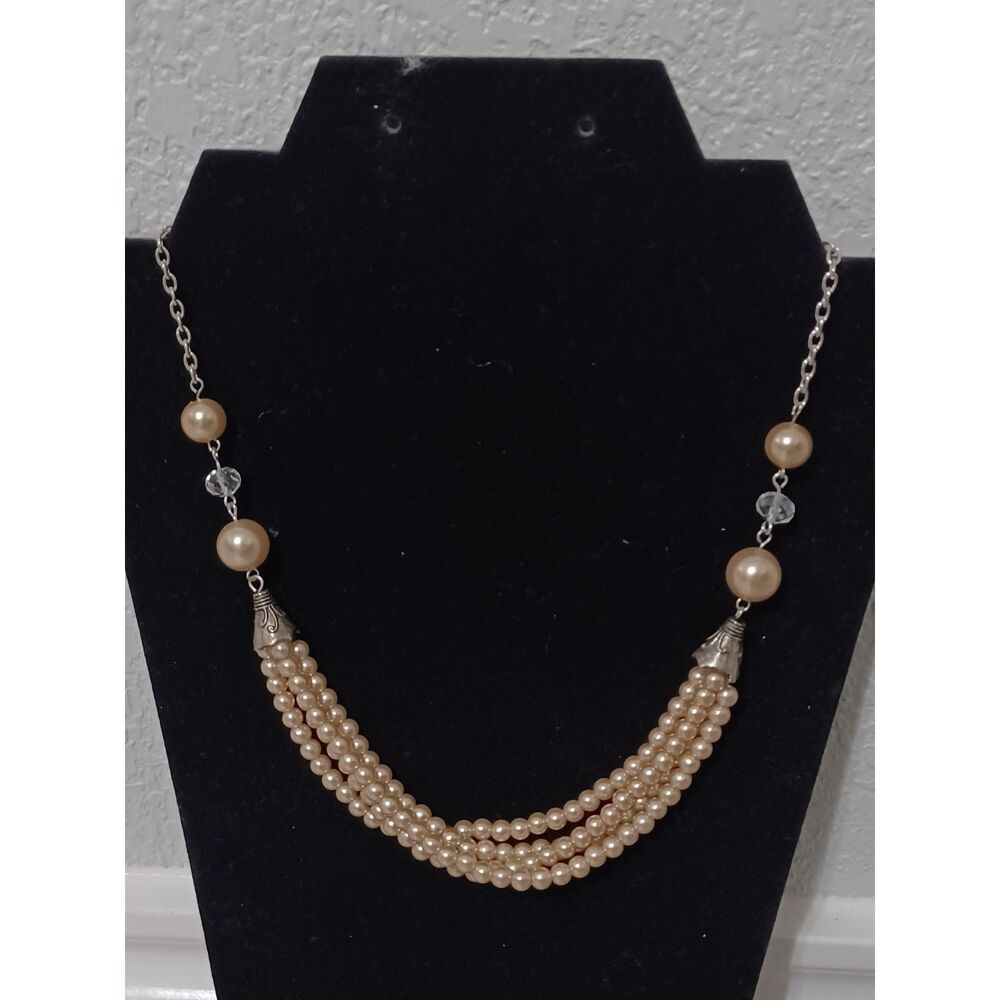 PAPARAZZI Faux Champagne Pearl "One-Woman Show" Set NWT - Picture 2 of 4
